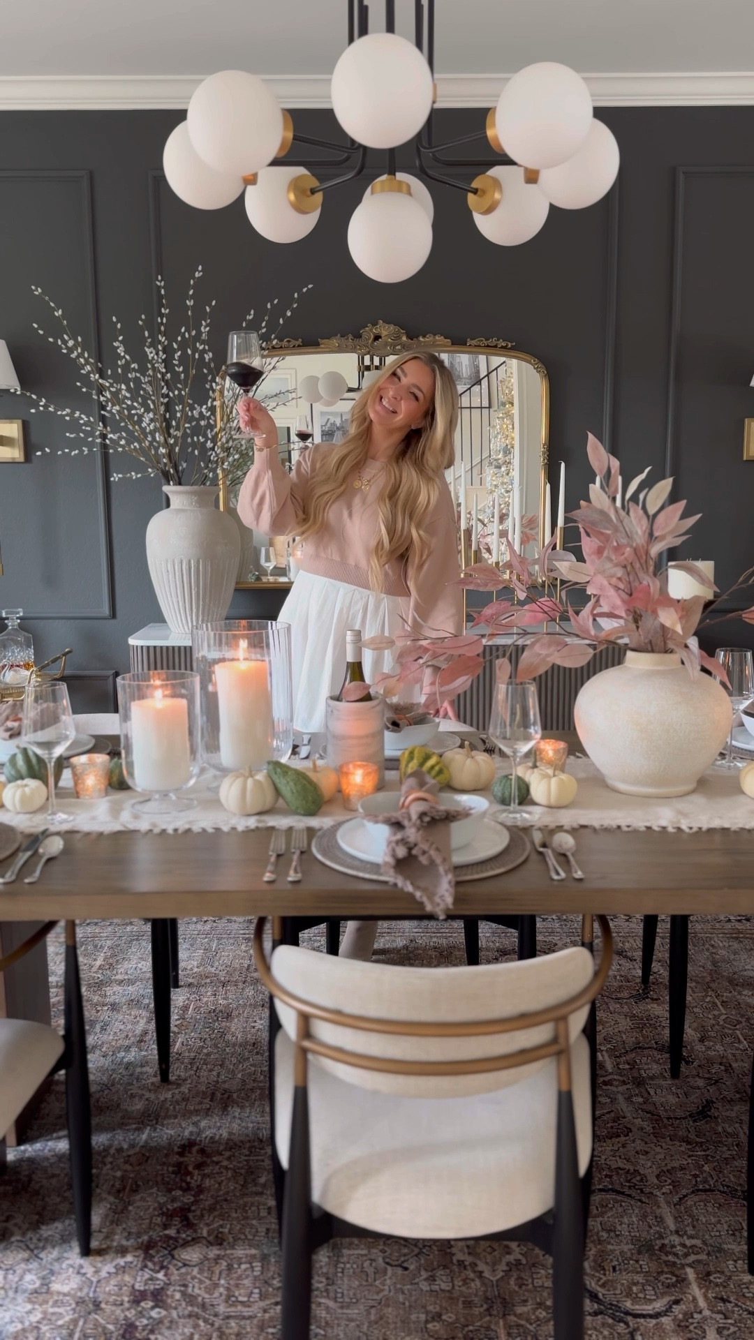 Thanksgiving tablescape! Including my elevated everyday dinnerware, gorgeous linen table runner and napkins, hurricane candleholders, stems, and some real seasonal touches 🥰 #CratePartner @crateandbarrel

#LTKHoliday #LTKHome #LTKParties