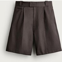 Zara - Relaxed Fit Pleated Bermuda Shorts - Brown - Eu 38 (Au 30) - Man | Zara AU