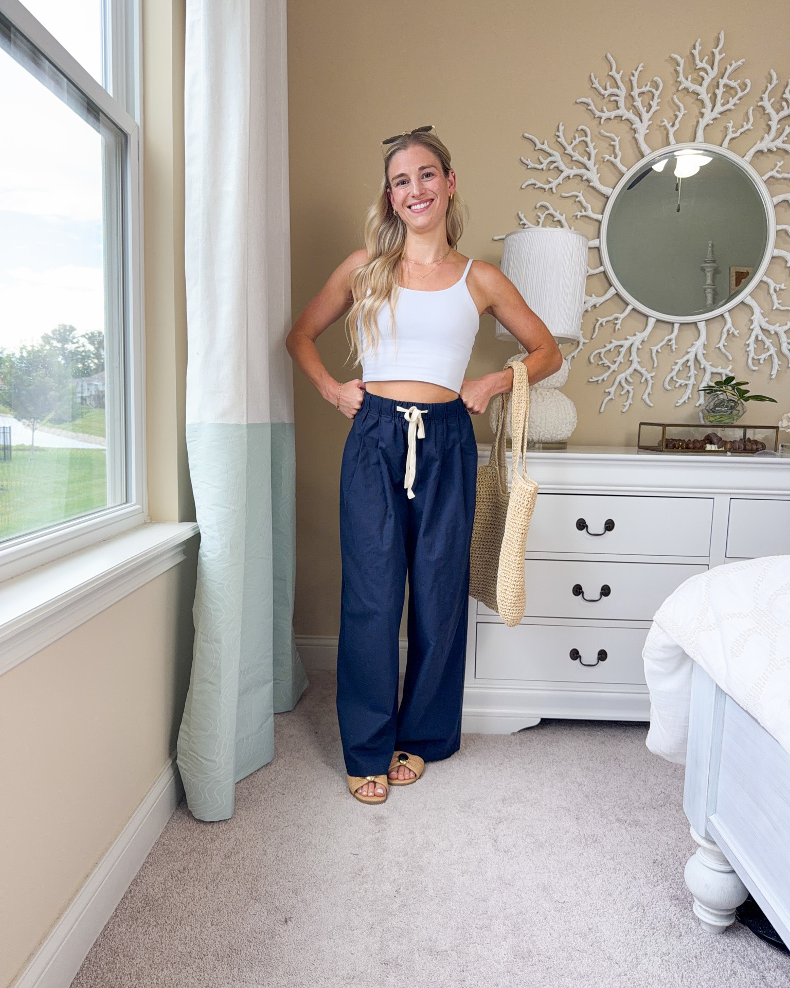 Linen blend pants are  MUST HAVE this summer! These Amazon ones are so comfy! Small tts! 💙💙💙💙💙💙💙💙💙💙💙 summer outfits. Beach vacation outfits. Vacation outfits beach. Linen pants. I’d like pants. Some pants. Summer pants outfits. Casual summer outfits.

#LTKgrwm #LTKootd