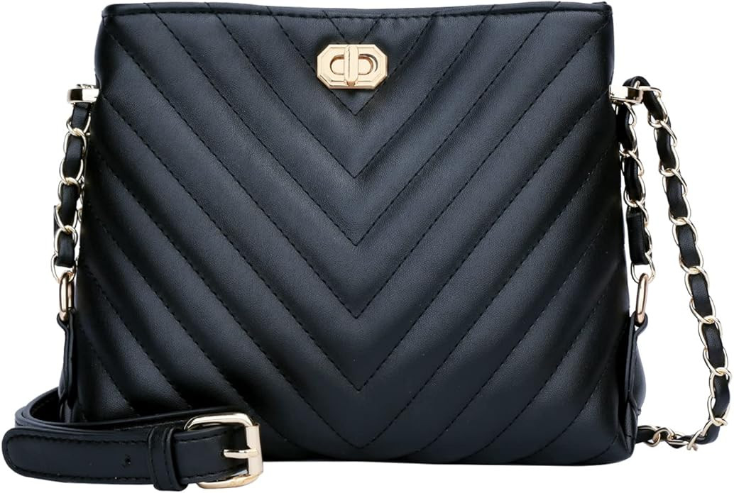 KKXIU Fashion Small Quilted Crossbody Bags for Women and Teen Girls Lightweight Vegan Leather Sho... | Amazon (US)