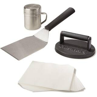 Cuisinart Smashed Burger Kit with Cast Iron Burger Press, Patty Papers, Shaker, and Turner CSBK-4... | The Home Depot