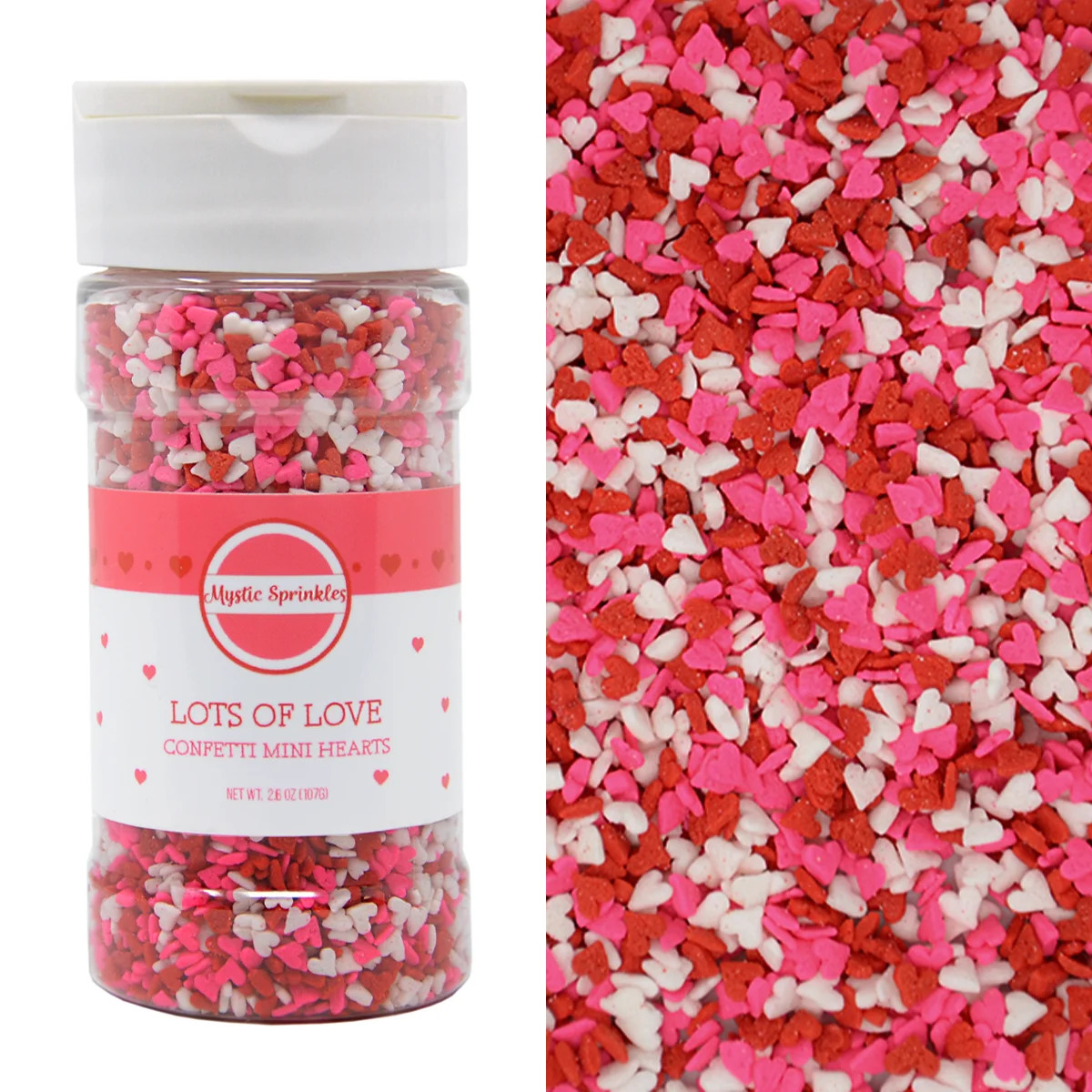Mystic Sprinkles Lots of Love Confetti Mini Hearts 2.6 oz Bottle | Walmart (US)