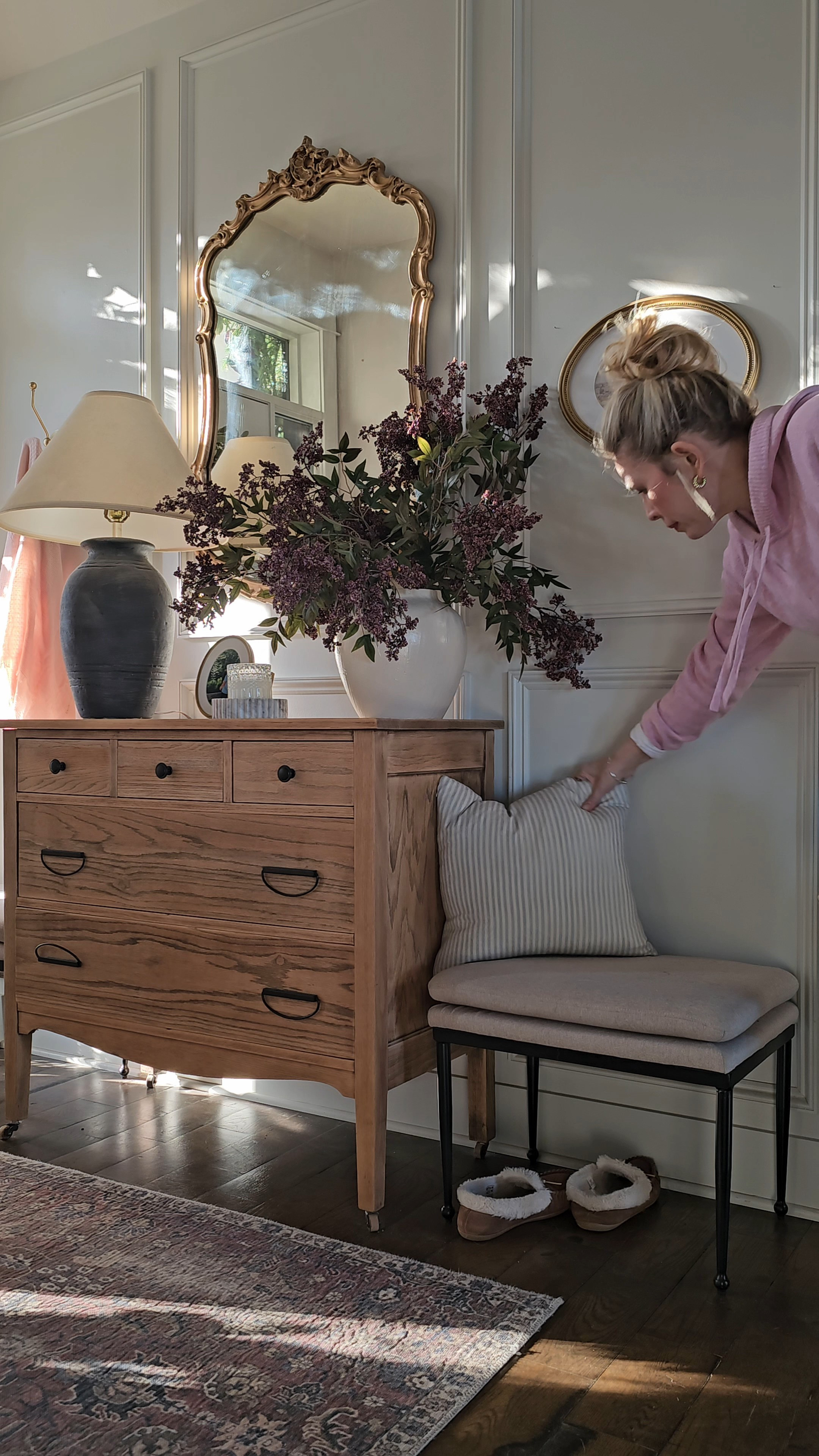 2 key elements for your entry: vase and bench. Here's how I styled mine

#LTKMothersDay #LTKHome #LTKSeasonal