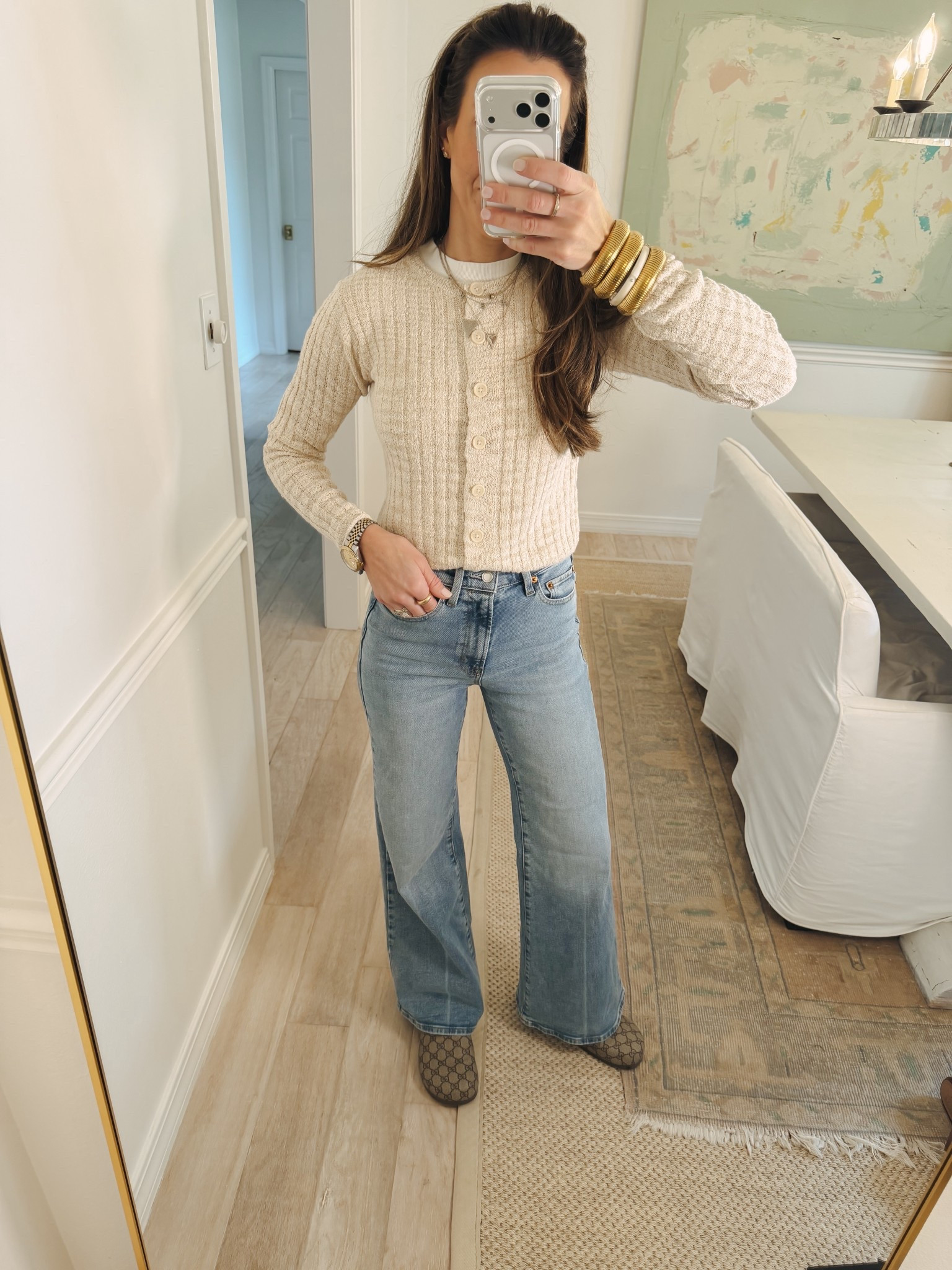 The target look for less flare leg jeans that are so comfy and stretchy. I’m living in them. When I have to get dressed but still want to be comfy, I’m reaching for these 

#LTKootd #LTKmomlife #LTKOver40