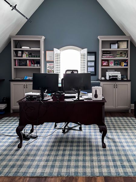 The perfect blue rug for my husband’s home office.  This blue tone was a great match with the existing wall color 🙌

#LTKhome