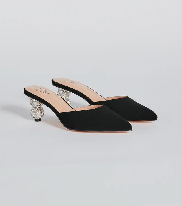 Elevated Elegance Rhinestone Heel Mules | Windsor Stores