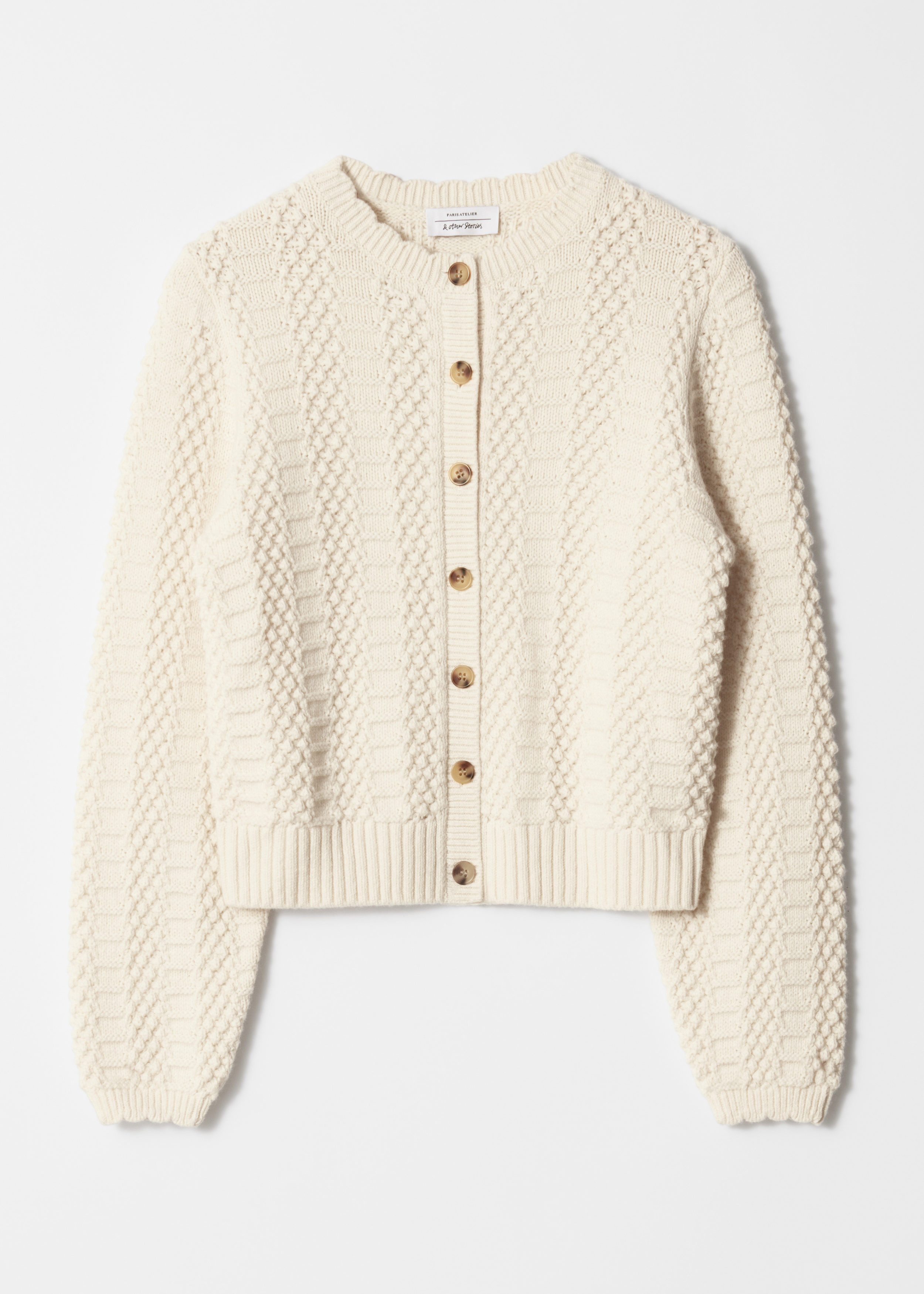 Strukturierte Strickjacke - Creme - & Other Stories AT | & Other Stories EU