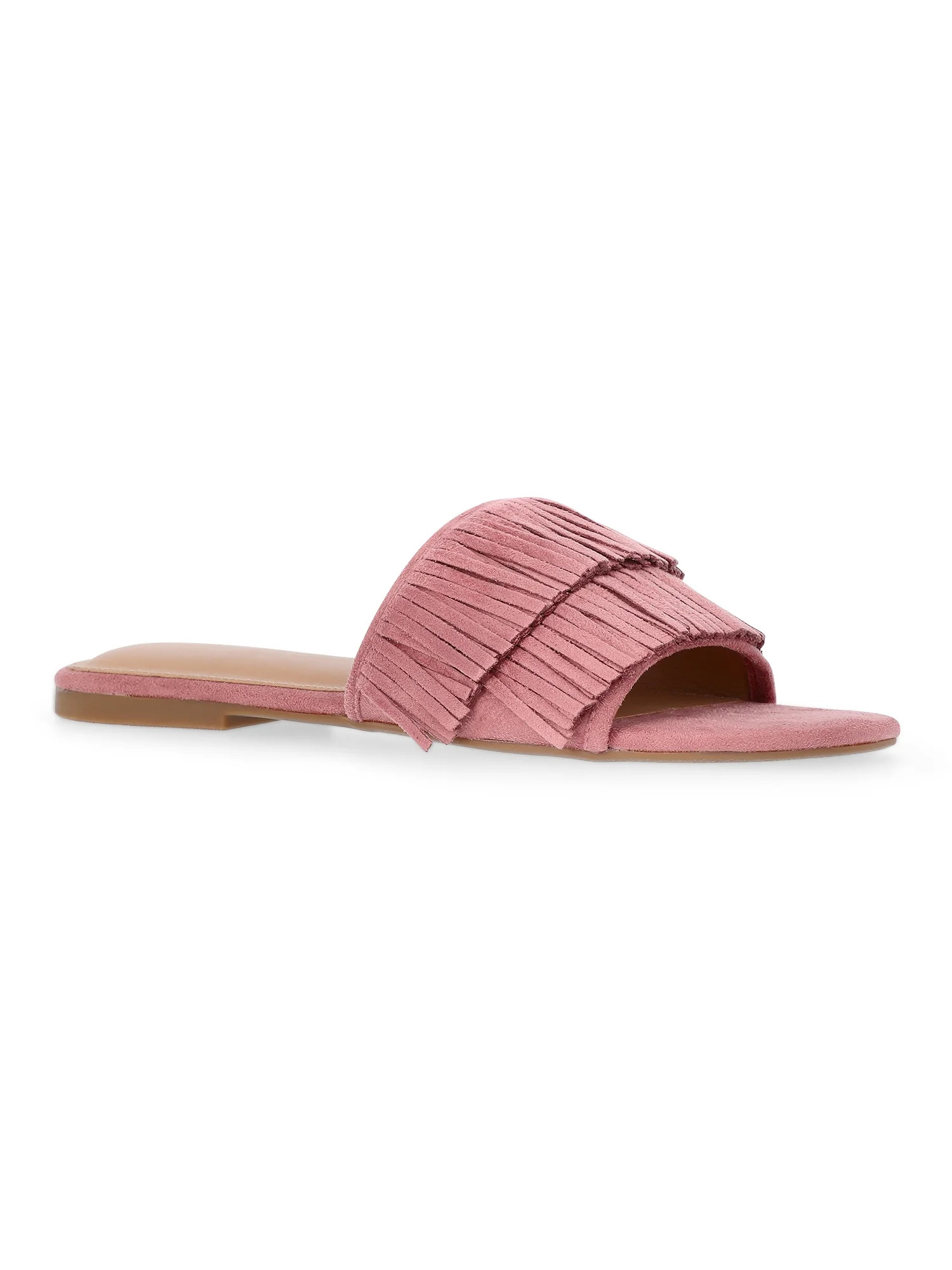 Time and Tru Women's Fringe Slide Sandals | Walmart (US)