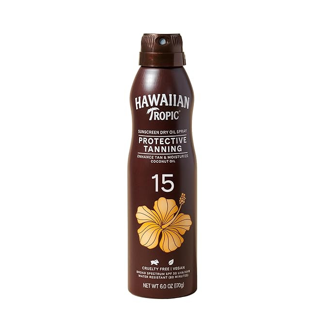Hawaiian Tropic Dry Oil Tanning Spray Sunscreen SPF 15, 6oz | Protective Sun Tanning Oil with SPF... | Amazon (US)
