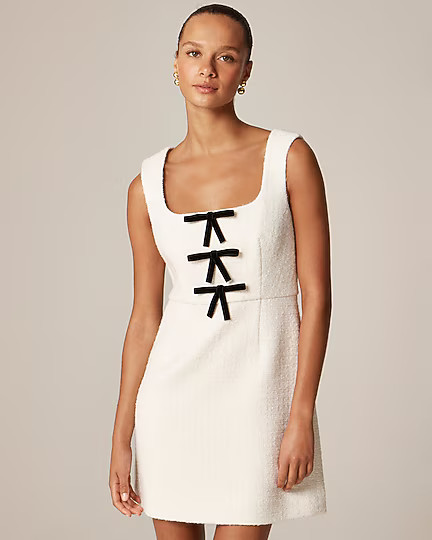 Sophia dress with velvet bows in tweed | J. Crew US