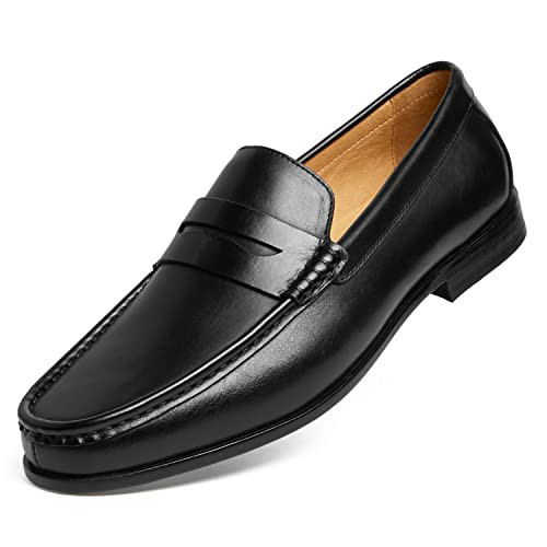 Journey West Mens Penny Loafers with Genuine Leather Business Dress Slip on Loafer Shoes for Men Black US 9.5 | Amazon (US)