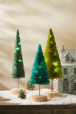 Pre-Lit LED Brush Tree, Blues | Anthropologie (US)