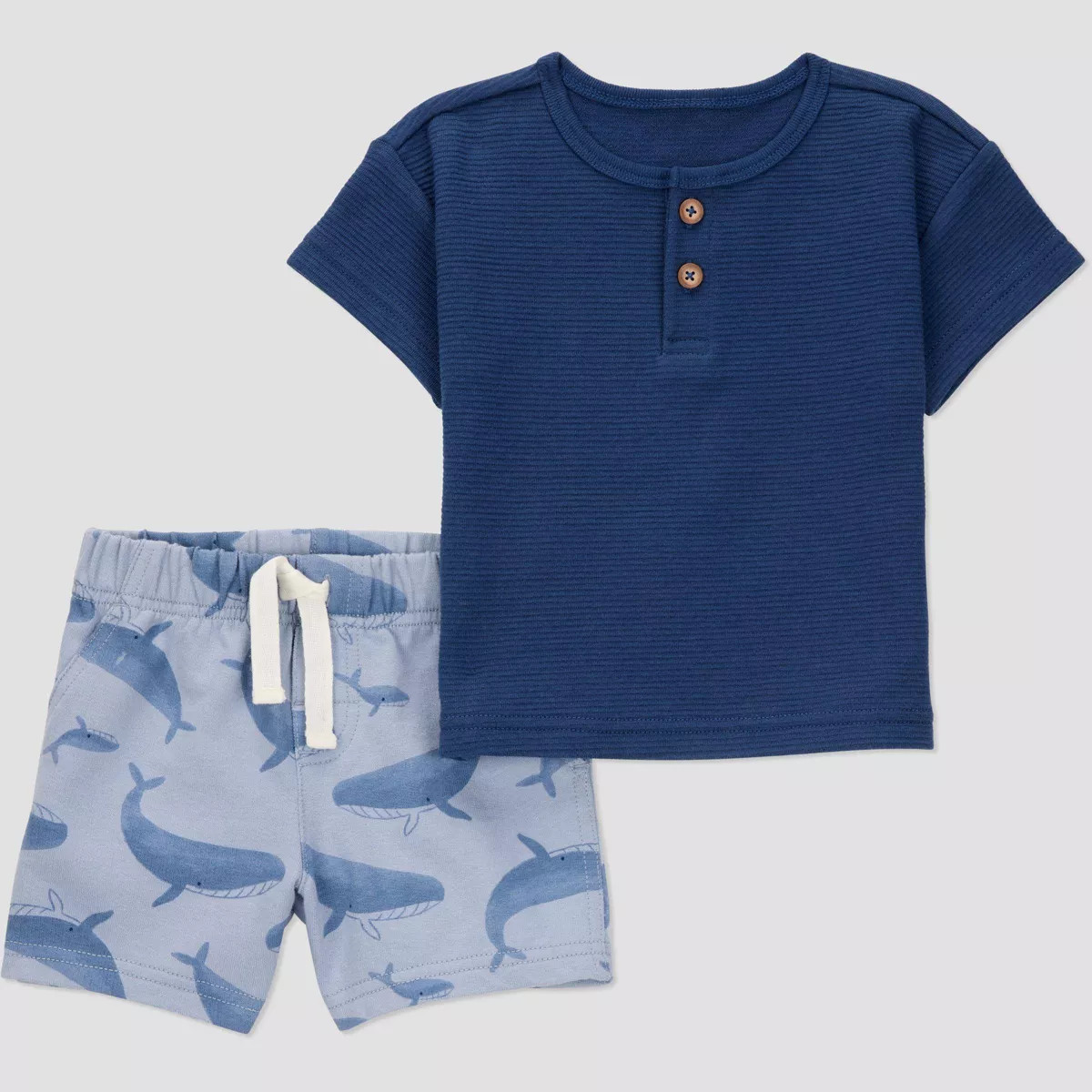 Carter's Just One You®️ Baby Boys' Textured Whale Top & Bottom Set - Navy Blue 18M | Target