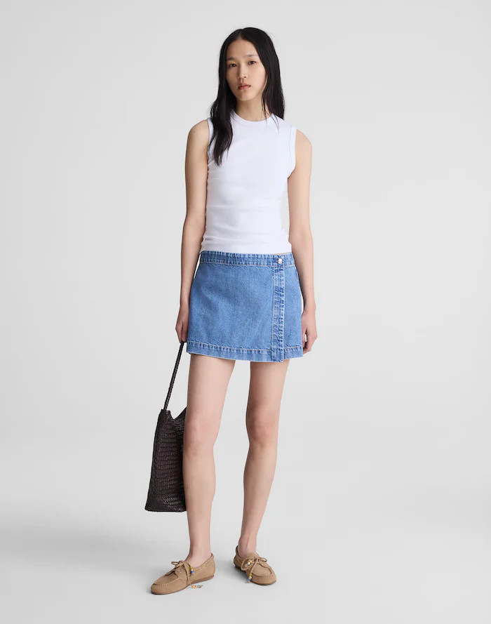 Denim Wrap Mini Skort | Madewell