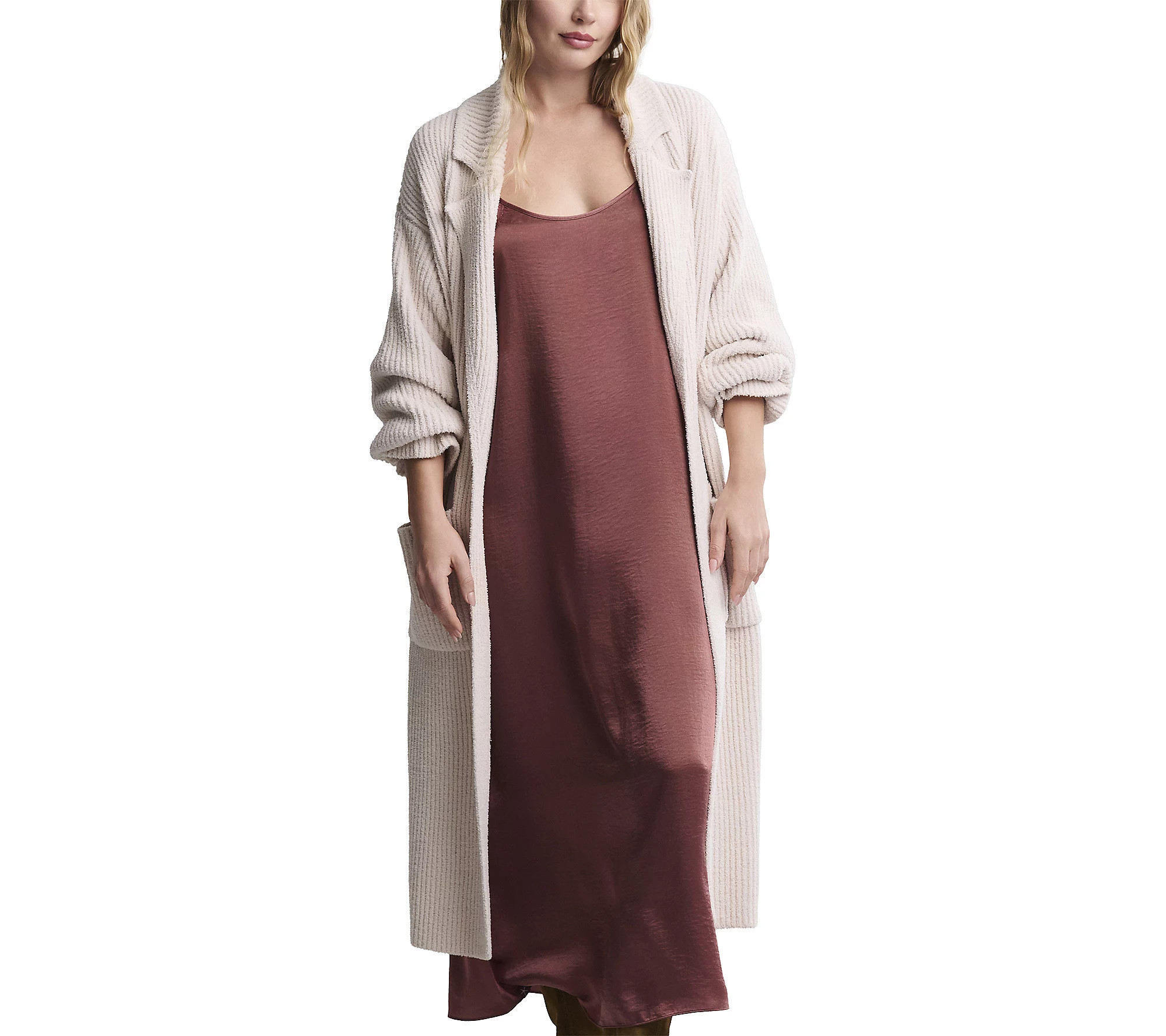 Barefoot Dreams CozyChic Cotton Rib Long Coat | QVC
