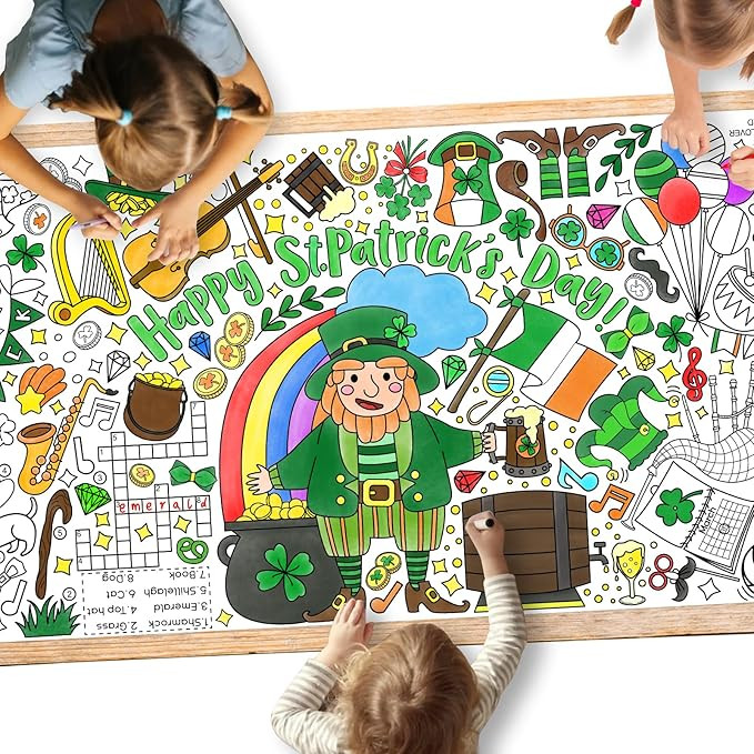 Gatherfun St. Patrick's Day Coloring Poster for Classroom Wall - Versatile 31.5 x 72 Inches irish... | Amazon (US)