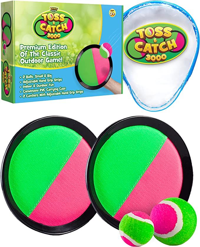 YoYa Toys Toss and Catch Ball Set Game - Outdoor Toys For Kids with 2 Disc Catch Paddles and 2 Ba... | Amazon (US)