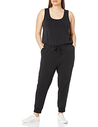 Amazon Essentials Women's Studio Terry Jumpsuit (Available in Plus Size), Black, 6X | Amazon (US)