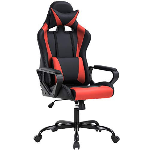 BestOffice Computer Executive Desk Office Chair with Lumbar Support Headrest For Women, Men, Red | Amazon (US)
