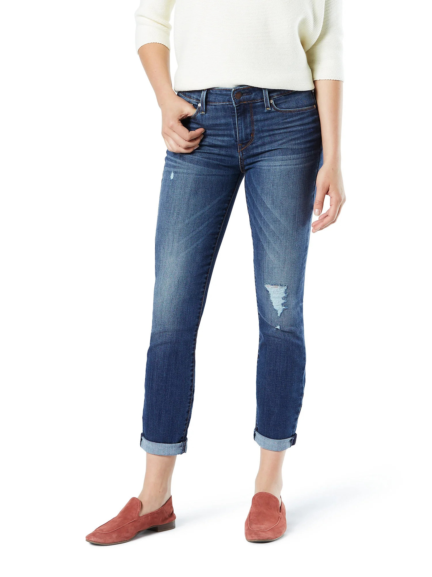 Signature by Levi Strauss & Co. Women's Modern Slim Cuffed Jean - Walmart.com | Walmart (US)
