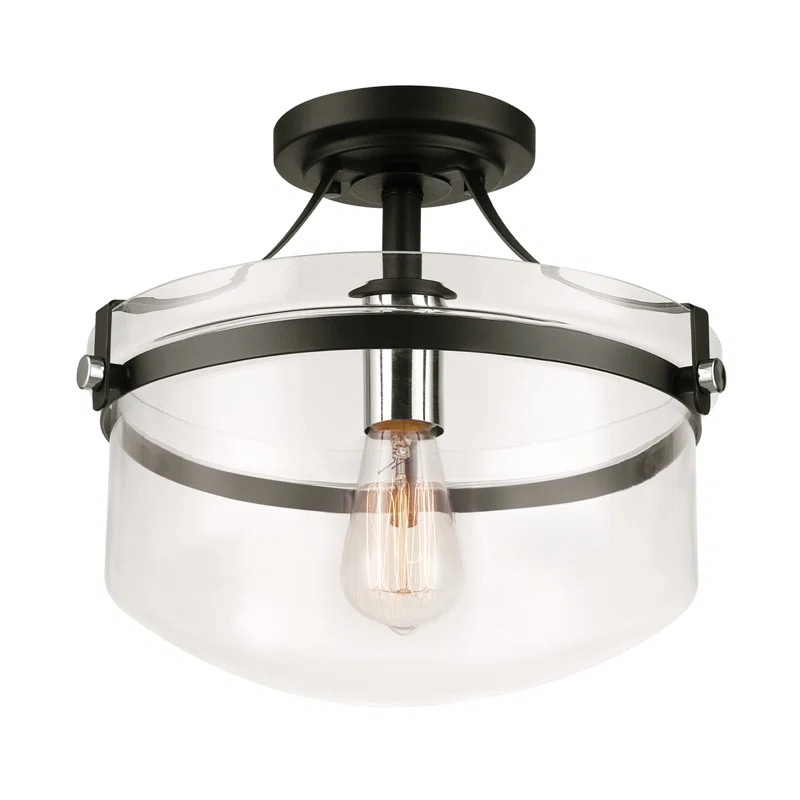 Candiece 1 - Light 13'' Unique/Statement Bowl Flush Mount | Wayfair Professional