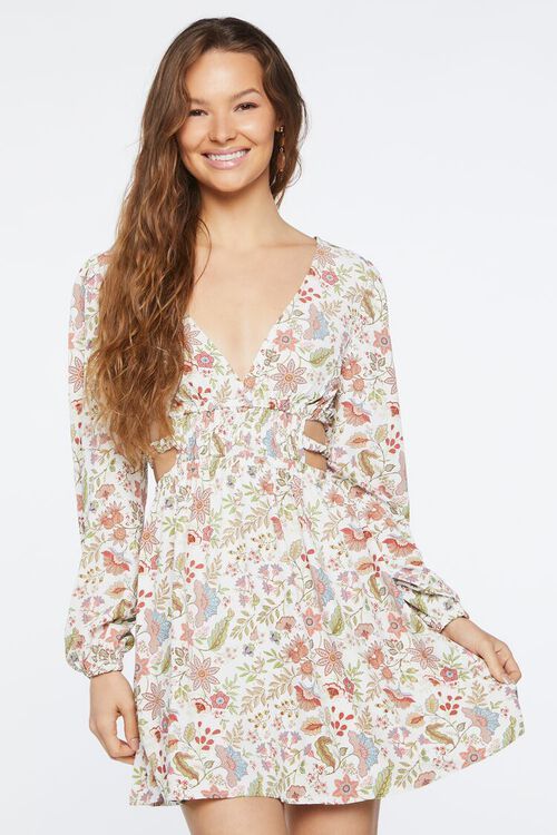 Floral Print Cutout Midi Dress | Forever 21 (US)
