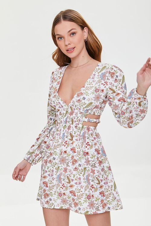 Floral Print Cutout Midi Dress | Forever 21 (US)