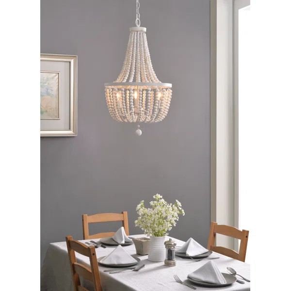 Aayan 3 - Light Unique Empire Chandelier with Beaded Accents | Wayfair North America