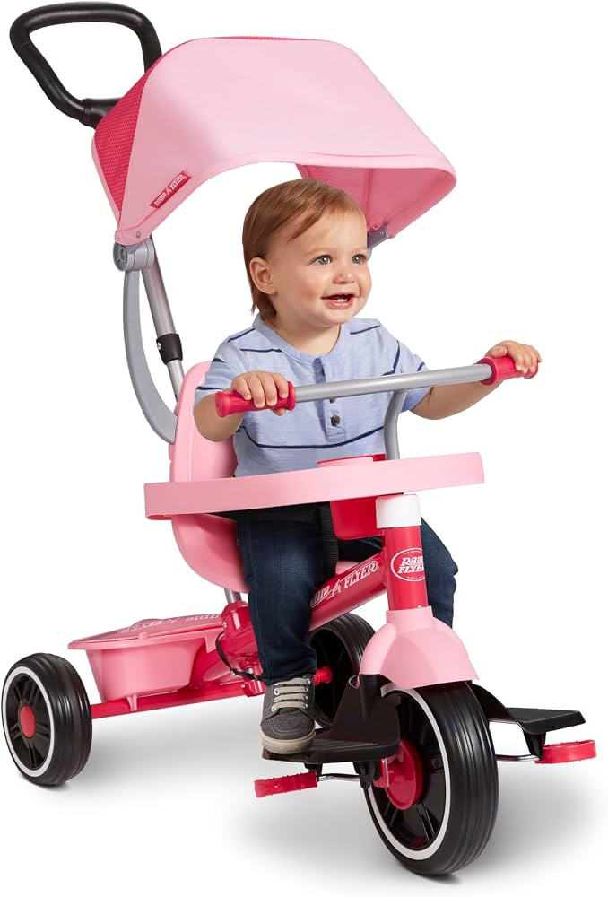 Amazon.com: Radio Flyer 4-in-1 Pedal & Push Stroll 'N Trike, Ages 1-5, Toddler Tricycle & Strolle... | Amazon (US)