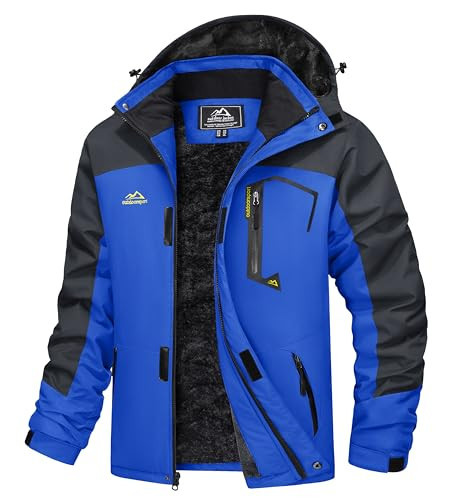 MAGCOMSEN Ski Jacket Men Winter Coats for Men Snow Skiing Rain Jacket Warm Fleece Lined Waterproof Jacket Hiking Outdoor Blue M | Amazon (US)