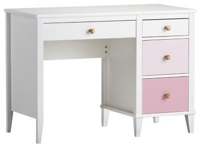 Three Tone Monarch Hill Poppy Pink and White Desk, Pink | Ashley