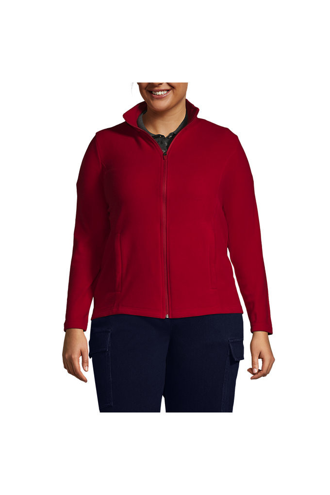Women's Plus Size Thermacheck 100 Fleece Jacket - Lands' End - Red - 5X | Lands' End (US)