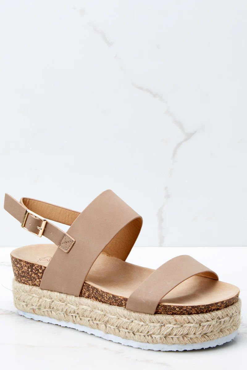 Take Me Higher Taupe Flatform Sandals | Red Dress 