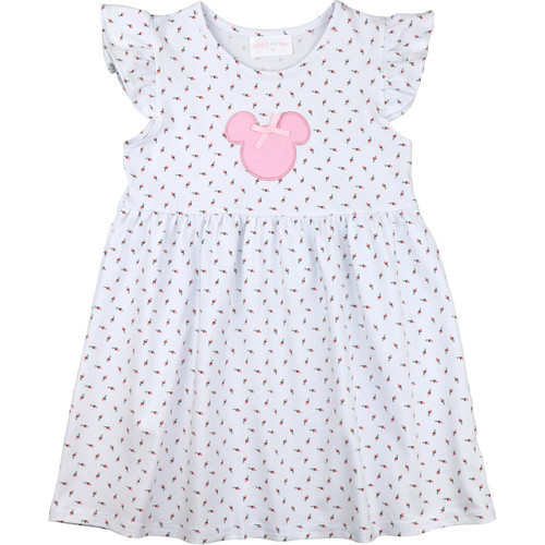 Rosebud Print Applique Mouse Ears Dress | Cecil and Lou