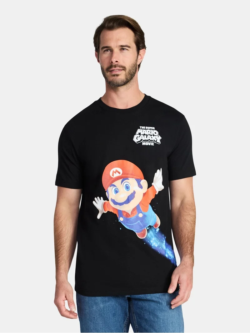 Super Mario Men's and Big Men's Let's Go Graphic Tee with Short Sleeves, Sizes XS-3XL | Walmart (US)