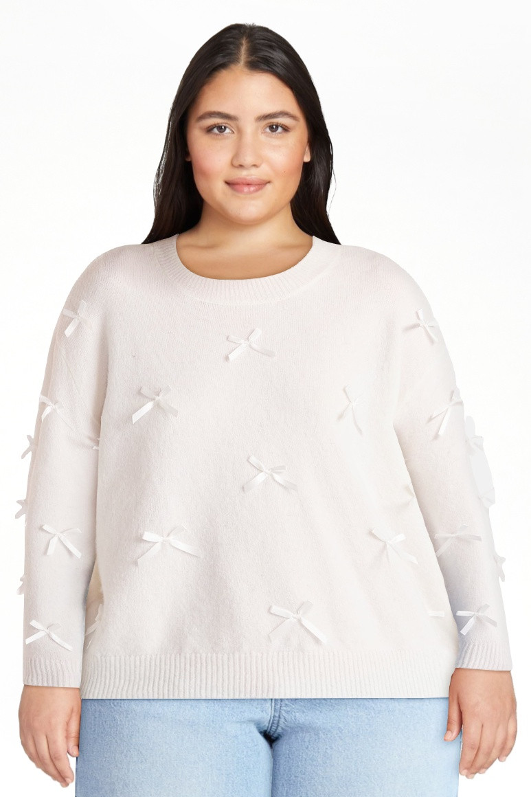 No Boundaries Bow Sweater, Lightweight, Women's | Walmart (US)
