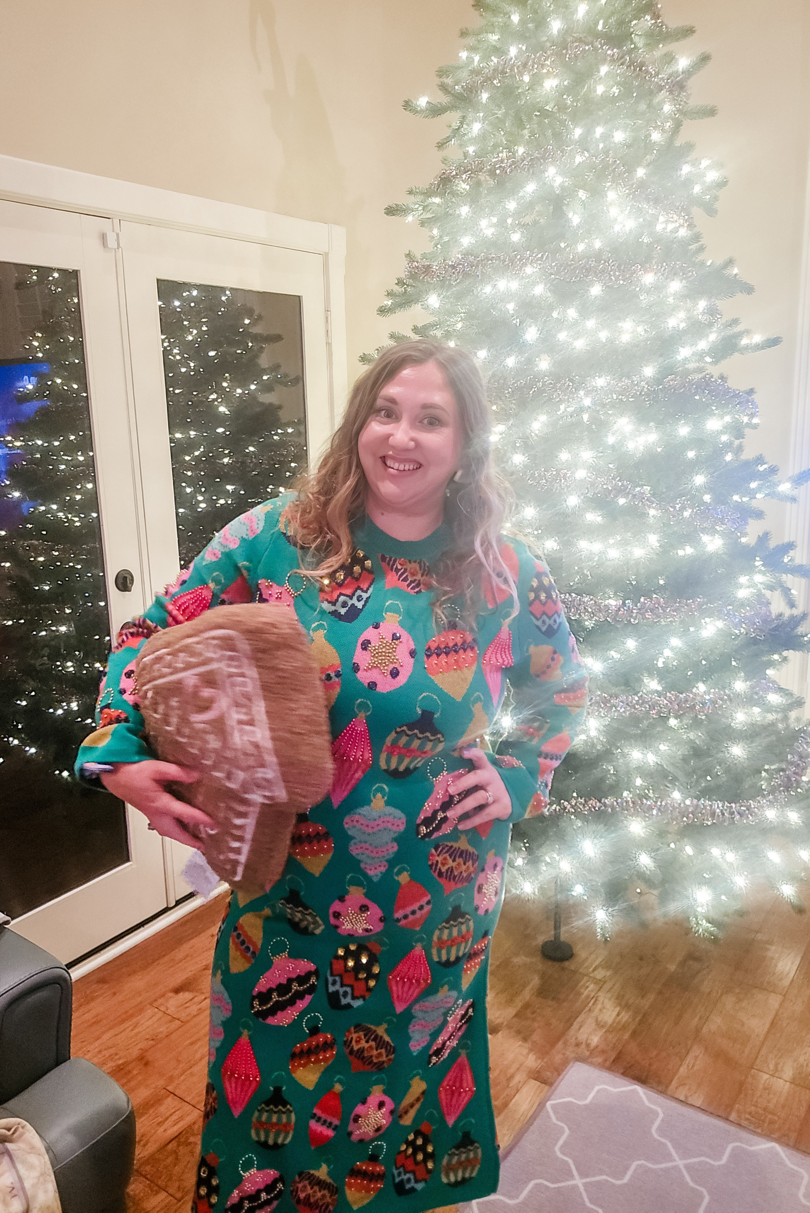 Yes I DID get the ornament queen of sparkles dress! It has so much detail on it and it is quite heavy haha I was planning to take this to NYC with me but I think my luggage would weigh too much with this beauty! @livinglargeinlilly @queenofsparkles #plussize #midsize #sparkles #grandmillennial #holidayoutfit 

#LTKHoliday #LTKMidsize #LTKPlusSize