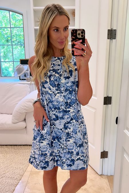 Obsessed with this blue floral dress! I take the size small! Runs tts. Highly recommend. 

#LTKsalealert #LTKstyletip #LTKunder100