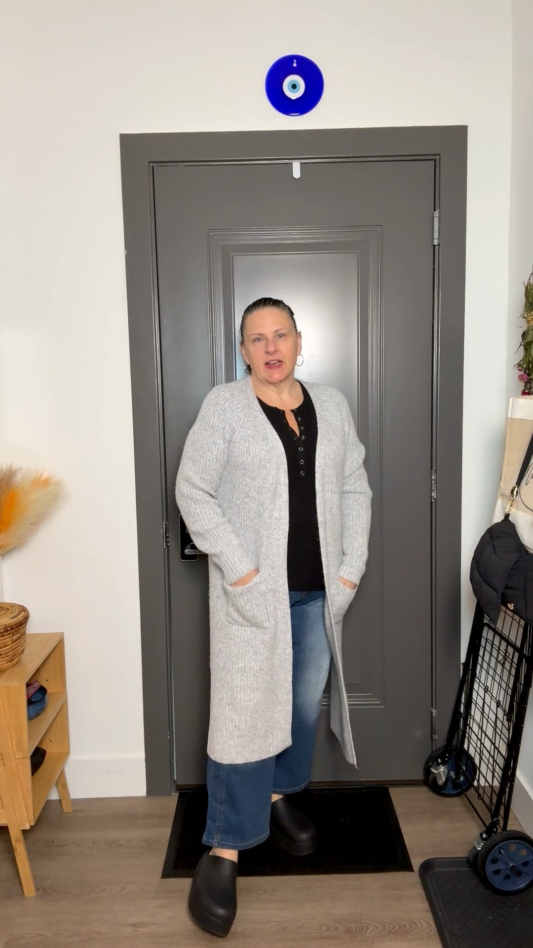 Starting the week cozy and casual ✨ It’s a Monday morning work-from-home vibe, and comfort is the theme. I’m wearing my favorite Walmart staples: stretchy Time & Tru jeans, a soft No Boundaries gray cardigan, and a classic Time & Tru button-up Henley. To finish it off? My new Crocs fall clogs — the perfect mix of comfy + cute for everyday wear. Affordable, effortless, and totally WFH-approved. 🖤 @Walmart

#LTKStyle #LTKFallFashion #LTKOutfit #WalmartFashion #CrocsStyle #FallOOTD #ComfyAndCute #WorkFromHomeStyle #AffordableFashion #FallWardrobe

#LTKMidsize #LTKFindsUnder50 #LTKOver40