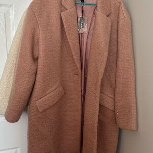 NWT Express Women's Blush Teddy Wool Blend Long Coat | Poshmark