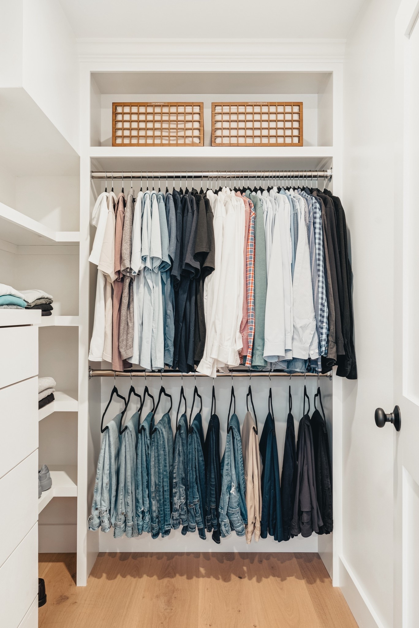 ⚡️H I S  C L O S E T⚡️these are seriously a show stopper. Wasn’t sure about the high price tag, but when I opted for 2 of these instead of 3 smaller (this cost the same + were more stunning) #girlmath #homeorganization #closetorganization

#LTKHome #LTKStyleTip #LTKFamily