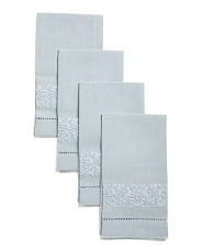 Set Of 4 Linen Jardin Hand Embroidered Hand Towels | Kitchen & Dining Room | Marshalls | Marshalls
