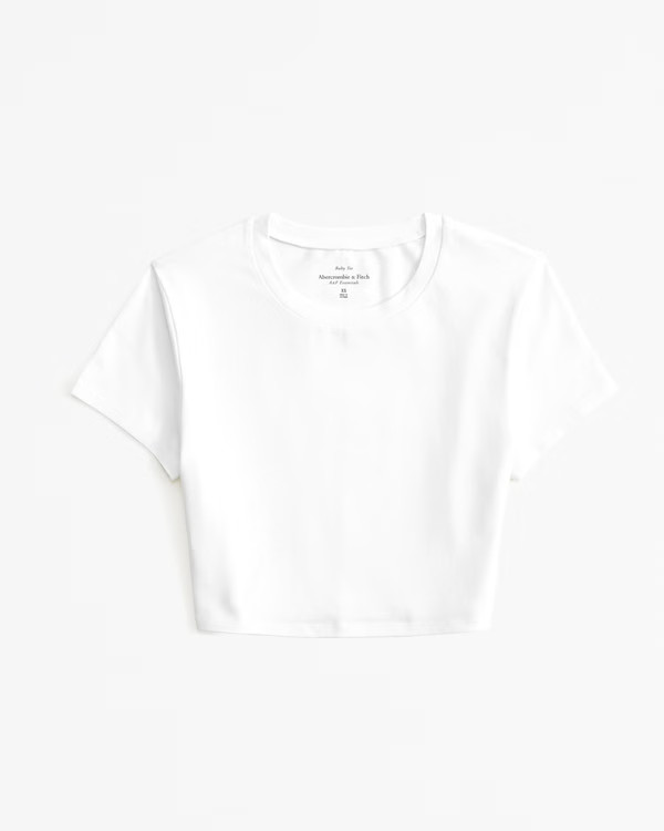 Women's Essential Ultra Cropped Baby Tee | Women's Tops | Abercrombie.com | Abercrombie & Fitch (US)