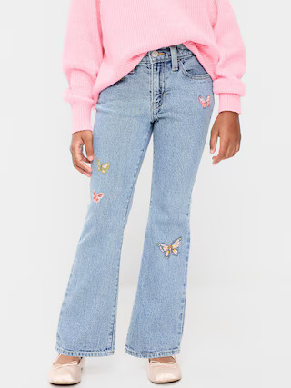 High-Waisted Embroidered Flare-Leg Jeans for Girls | Old Navy (US)