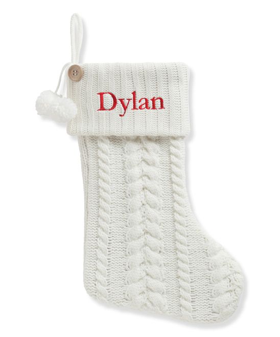 Personalized Planet Holiday Stockings - White Cable Knit Personalized Stocking | Zulily