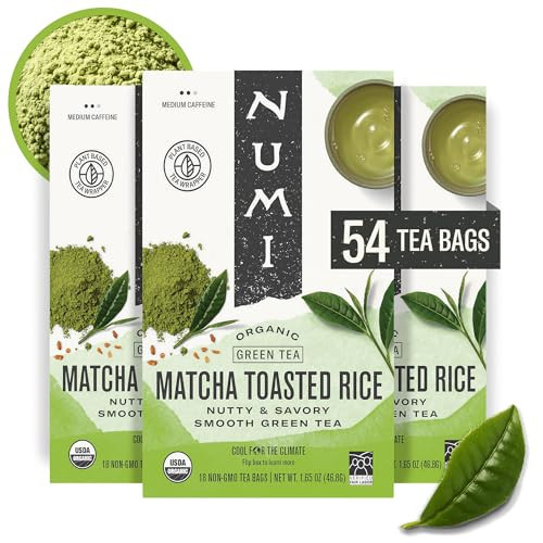 Numi Organic Matcha Toasted Rice Tea, 54 Matcha Tea Bags, Flavorful Green Tea, Microplastic Free Tea Bags | Amazon (US)