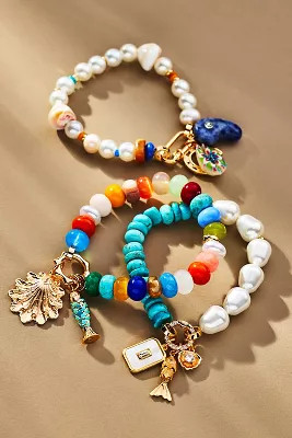 Beaded Charm Stretch Bracelet | Anthropologie (US)