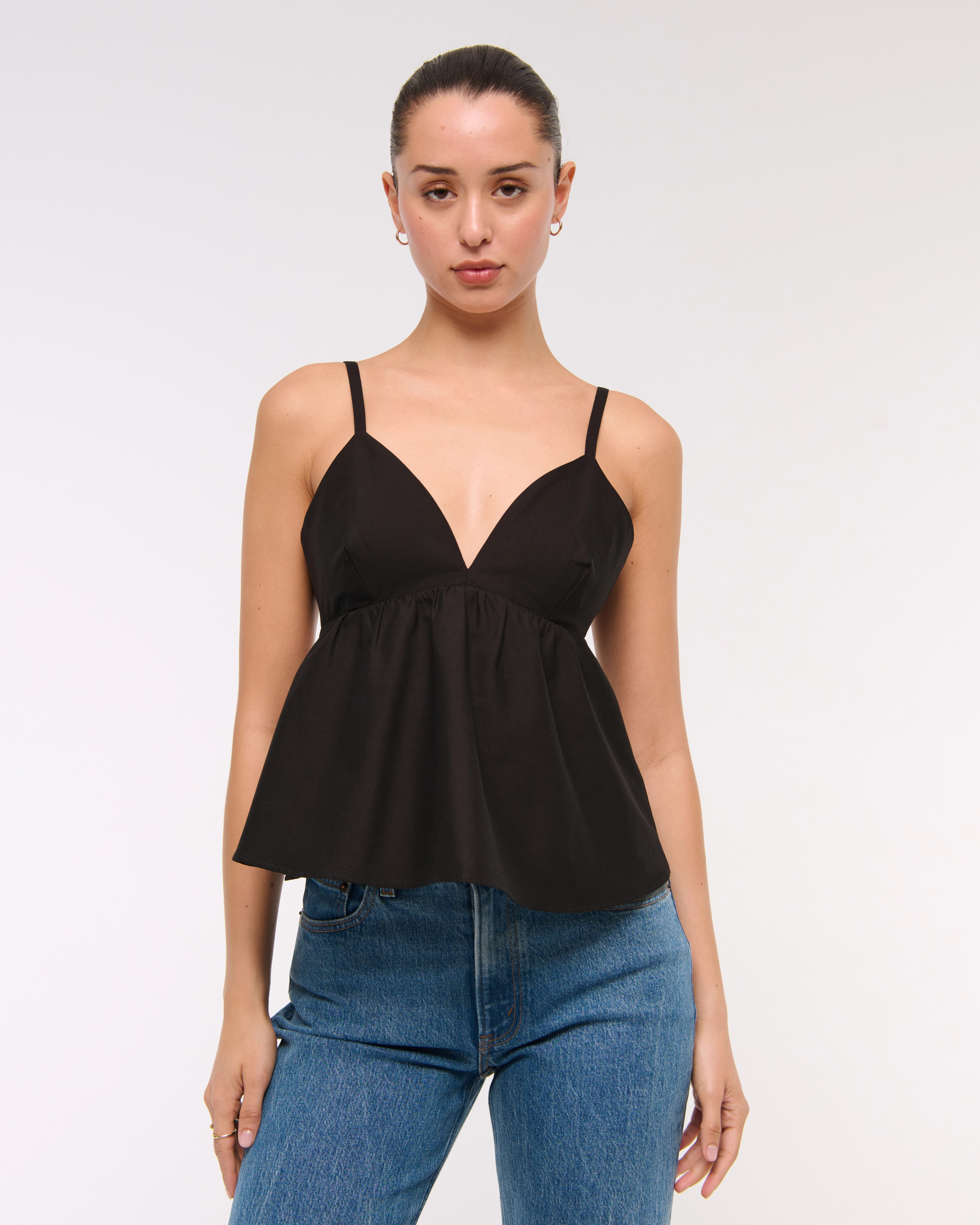 Poplin Peplum Top | Abercrombie & Fitch (US)