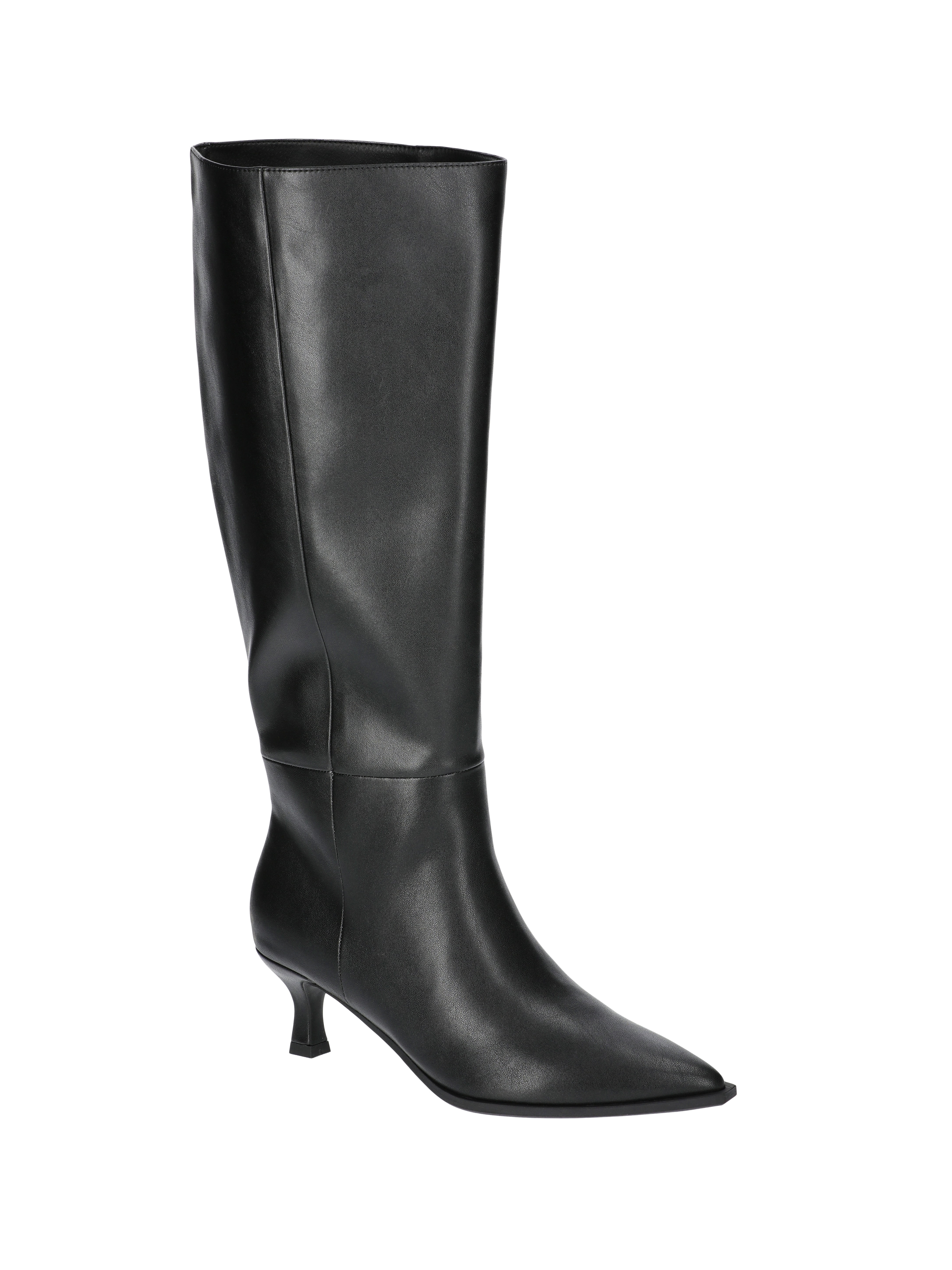 Madden NYC Women's Faux Leather Knee High Boots with Kitten Heel, Wide Calf Available | Walmart (US)