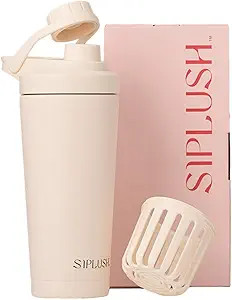 SIPLUSH Paradise Shaker Bottle, 24 oz, Insulated Stainless Steel Protein Shaker, Smoothie and Pre... | Amazon (US)
